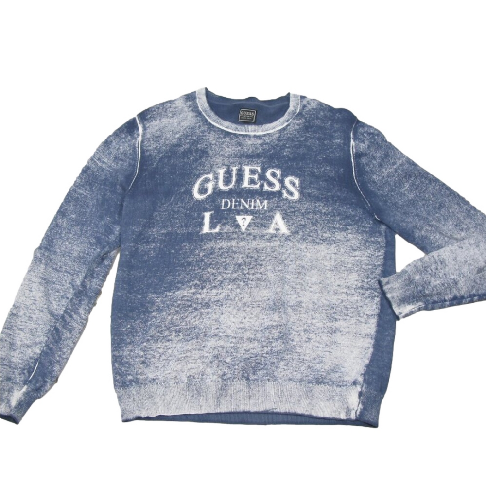 Guess Navy Blue/White Lightweight Unisex Sweater Size Large